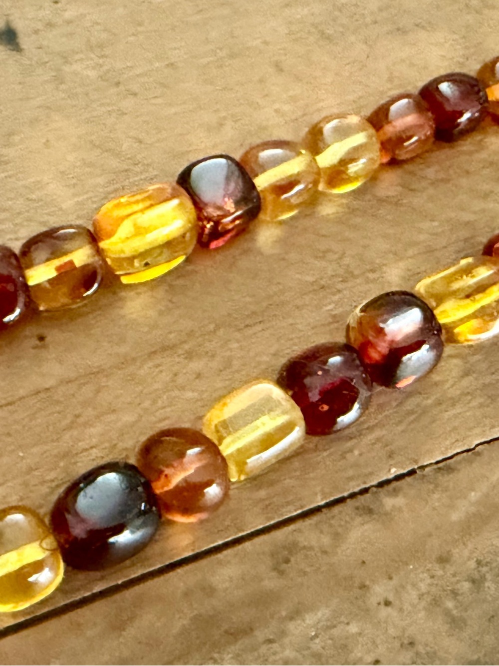 JAY KING DRT STERLING SILVER MULTI-COLOR BALTIC AMBER BEAD NECKLACE 23g